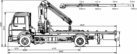 Эвакуатор 658625-0010-03 с КМУ Palfinger 13500T