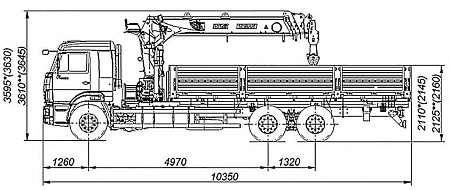 Бортовой автомобиль 6586-322-01 с КМУ PALFINGER INMAN IT-150 на шасси КАМАЗ-65117