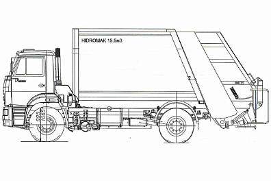 Мусоровоз с задней загрузкой МКЗ 7017 К2 (HIDROMAK SCK-16)